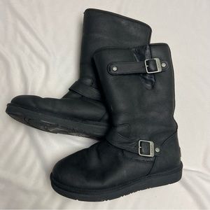 Ugg Shoes |Ugg Women’s Black Leather Boots | Size 9